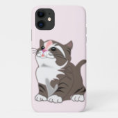 Roze iPhone Case met Baby Cat -  (Achterkant)