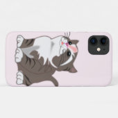 Roze iPhone Case met Baby Cat - (Achterkant (horizontaal))
