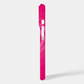 Roze iPhone Case met harten en aangepaste naam tek (Achterkant / Links)