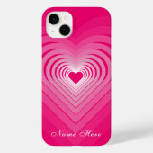 Roze iPhone Case met Hearts Aangepaste Jouw namen (Achterkant)