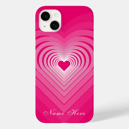 Roze iPhone Case met Hearts Aangepaste Jouw namen (Achterkant)