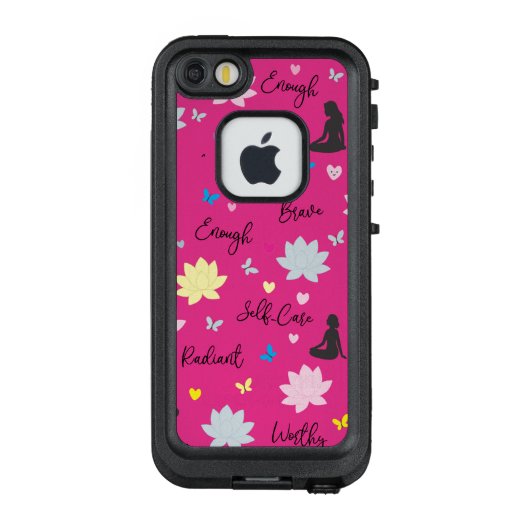 Roze iPhone SE / 5 5s Hoesje Zelfliefde iphone Hoe (Achterkant)