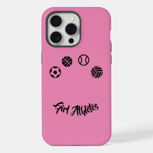 Roze Iphonehoesje voor meisjesatleten iPhone 15 Pro Max Case