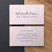 Roze irdescent kalligrafie visitekaartje