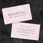 Roze irdescent kalligrafie visitekaartje