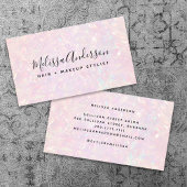 Roze irdescent kalligrafie visitekaartje