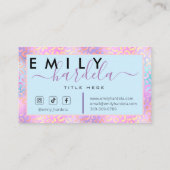 Roze Iredescent Leopard Professional Visitekaartje (Achterkant)