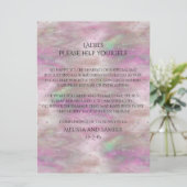 Roze Iredesent Wedding Basket Sign (Staand voorkant)