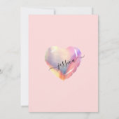 Roze Iridescent Folie Hartballon Quinceañera Kaart (Achterkant)