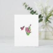 Roze Iris Briefkaart (Staand voorkant)