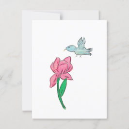 Roze Iris Briefkaart
