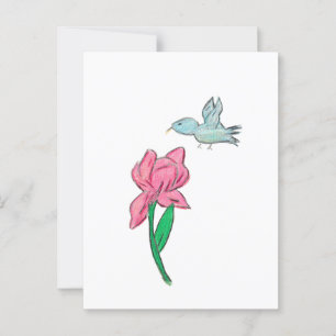 Roze Iris Briefkaart