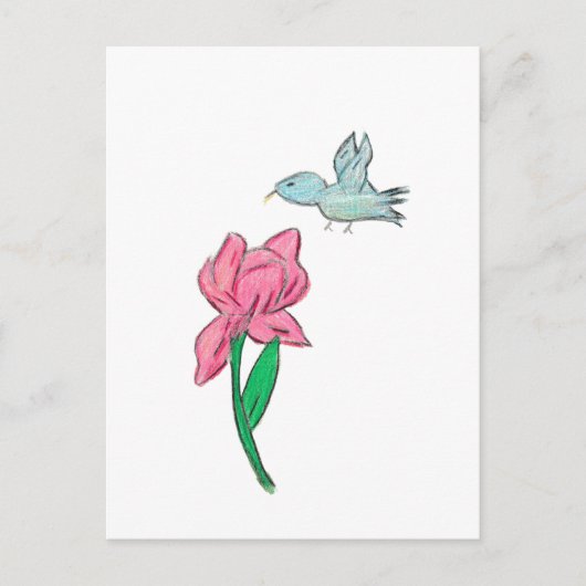 Roze Iris Briefkaart (Voorkant)