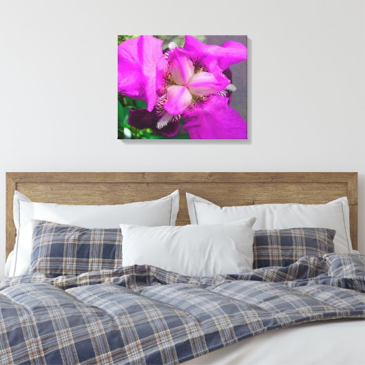 Roze Iris Canvas (Insitu (Slaapkamer))