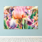 *~* Roze IRIS Irissen Bloemen TV2 Canvas Afdruk (Insitu (Houten vloer))