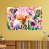 *~* Roze IRIS Irissen Bloemen TV2 Canvas Afdruk (Insitu (Woonkamer))