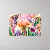 *~* Roze IRIS Irissen Bloemen TV2 Canvas Afdruk (Voorkant)