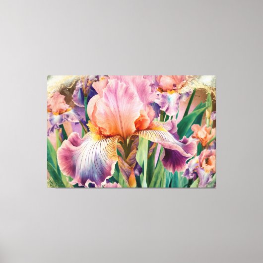 *~* Roze IRIS Irissen Bloemen TV2 Canvas Afdruk (Voorkant)