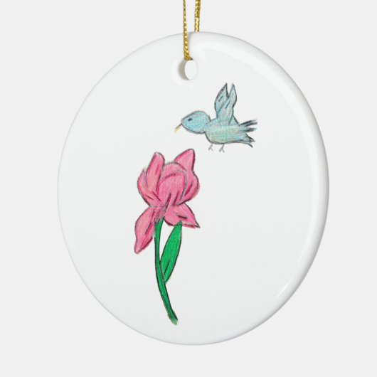 Roze Iris Keramisch Ornament (Links)