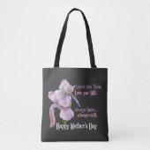 Roze Iris Love Moederdag Tote Bag (Voorkant)