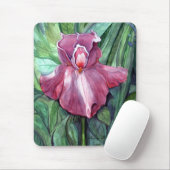 Roze Iris Mousepad Muismat (Met muis)