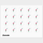 Roze Iris Ronde Sticker (Vel)