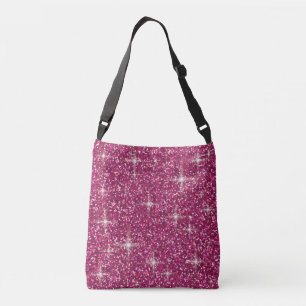 Roze iriserende glitter crossbody tas