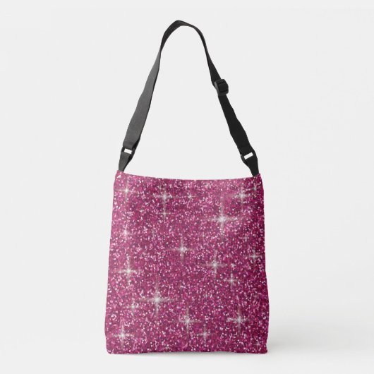 Roze iriserende glitter crossbody tas (Achterkant)