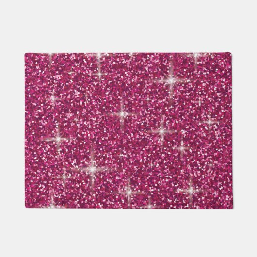 Roze iriserende glitter deurmat (Voorkant)
