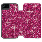 Roze iriserende glitter incipio iPhone portemonnee hoesje (Agenda Open)