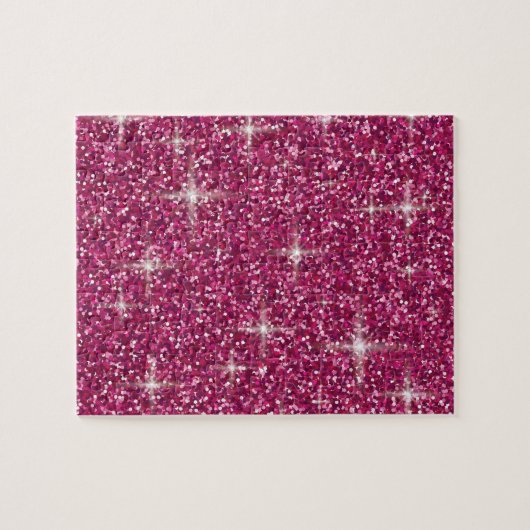 Roze iriserende glitter legpuzzel (Horizontaal)