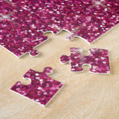 Roze iriserende glitter legpuzzel (Zijkant)