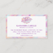 Roze iriserende holografisch nagelPoolse Loyalitei Visitekaartje (Achterkant)