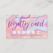 Roze iriserende holografisch nagelPoolse Loyalitei Visitekaartje (Voorkant)
