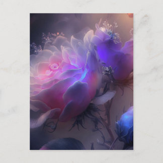  roze  iriserende Rozen Briefkaart