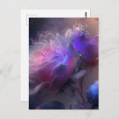  roze  iriserende Rozen Briefkaart (Voorkant / Achterkant)