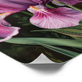 Roze Irissen Bloemenkunst Print Poster (Hoek)