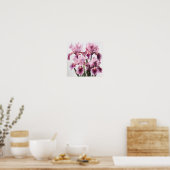 Roze Irissen Bloemenkunst Print Poster (Keuken)