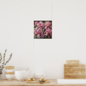 Roze Irissen Bloemenkunst Print Poster (Keuken)