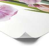 Roze Irissen Bloemenkunst Print Poster (Hoek)
