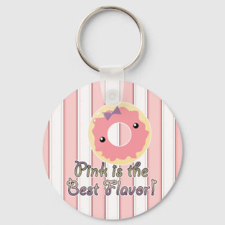 Roze is de beste roze smaakroze donut sleutelhanger