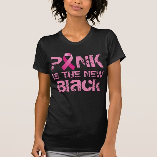 Roze is het nieuwe Black Ribbon Tshirt (Voorkant)