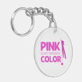 Roze Is Mijn Favoriete Kleur Sleutelhanger (Voorkant Links)