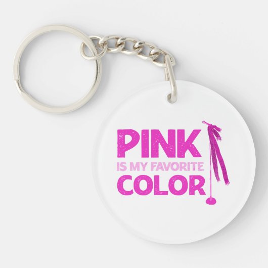 Roze Is Mijn Favoriete Kleur Sleutelhanger (Voorkant)