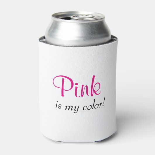 Roze is mijn kleur blikjeskoeler (Blikje Voorkant)