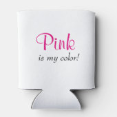 Roze is mijn kleur blikjeskoeler (Achterkant)