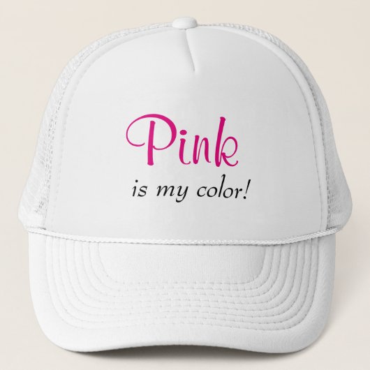 Roze Is Mijn Kleur Quote Trucker Pet (Voorkant)