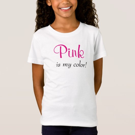 Roze Is Mijn Kleur Schattig T-shirt (Voorkant)