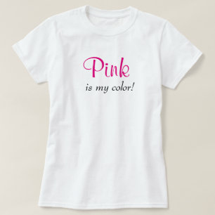 Roze Is Mijn Kleur Schattige Typografie Meisjesach T-shirt