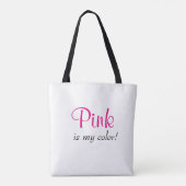 Roze is mijn kleurencitaat tote bag (Achterkant)